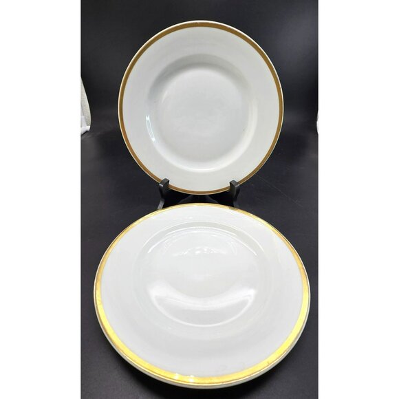 Paul Muller Selb Bavaria White Gold Porcelain Lunch Plates Set Of 2 CM2120 - Picture 1 of 5